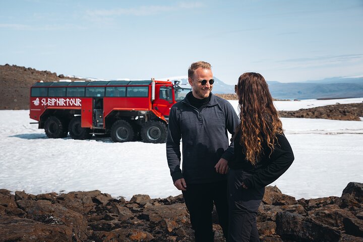 Red Glacier Monster Truck on Langjokull Glacier from Gulfoss - photo